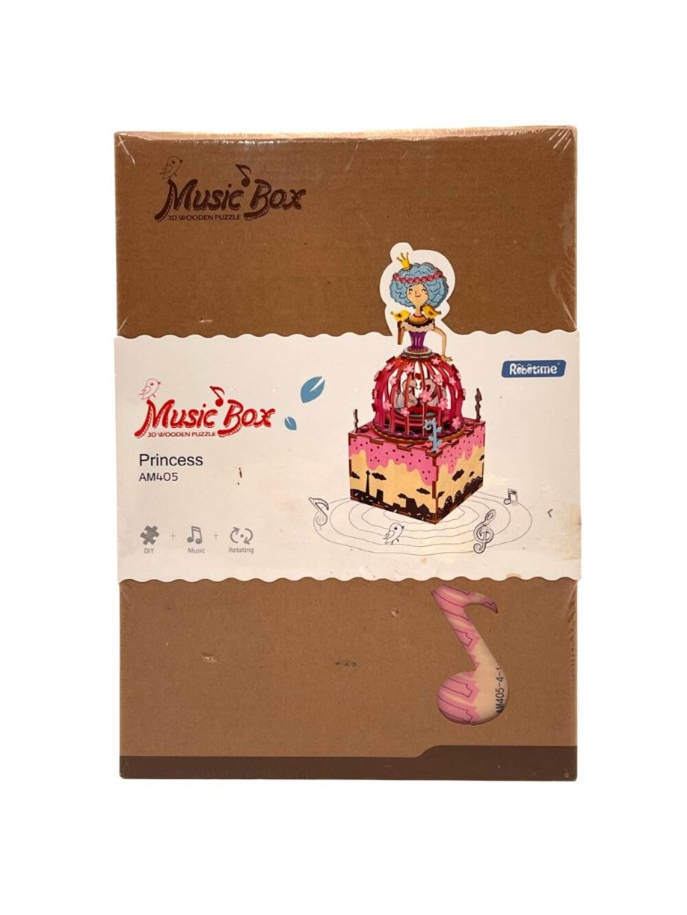 Music Box 3D Wooden Puzzle Princess AM405 DIY Rotating Model With Swan Lake Tune - Picture 3 of 11